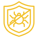 Parasite protection icon with crossed out bug
