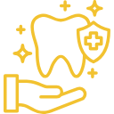 Pet dental care icon with tooth and protective shield
